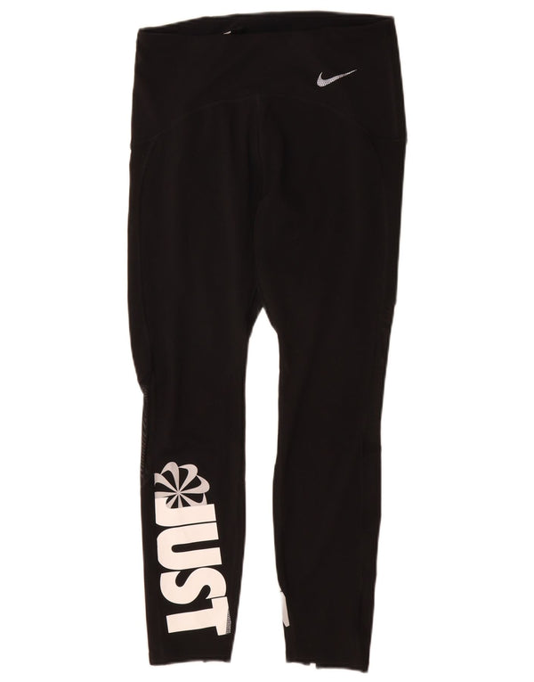 Leggings Nike Dri Fit Crop Graphic UK 12 Médio Preto Poliéster