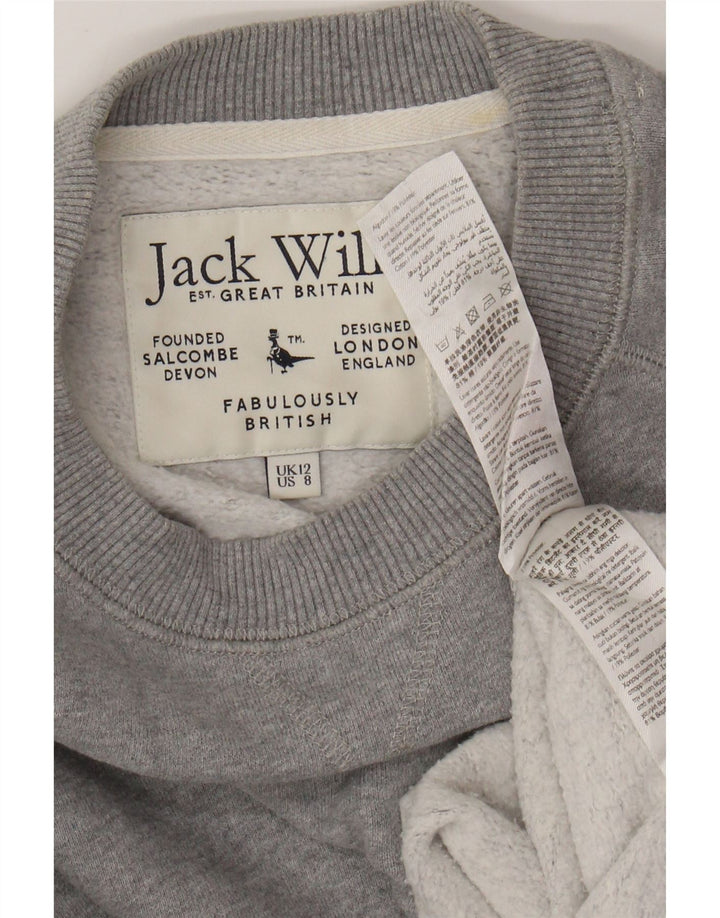 JACK WILLS Suéter feminino superdimensionado Reino Unido 12 algodão cinza médio
