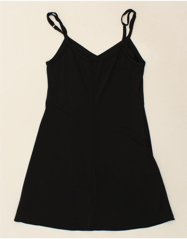 Vestido feminino BENETTON A-Line UK 12 poliéster preto médio