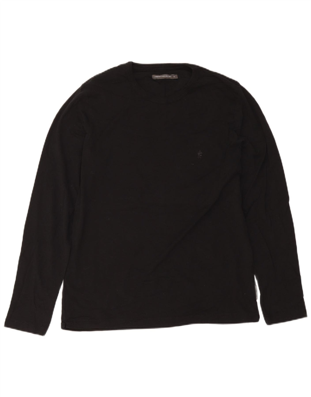 French Connection Mens Top Manga Longa XL Algodão Preto