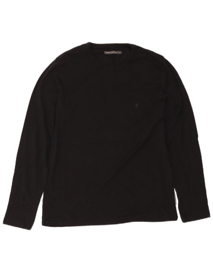 French Connection Mens Top Manga Longa XL Algodão Preto