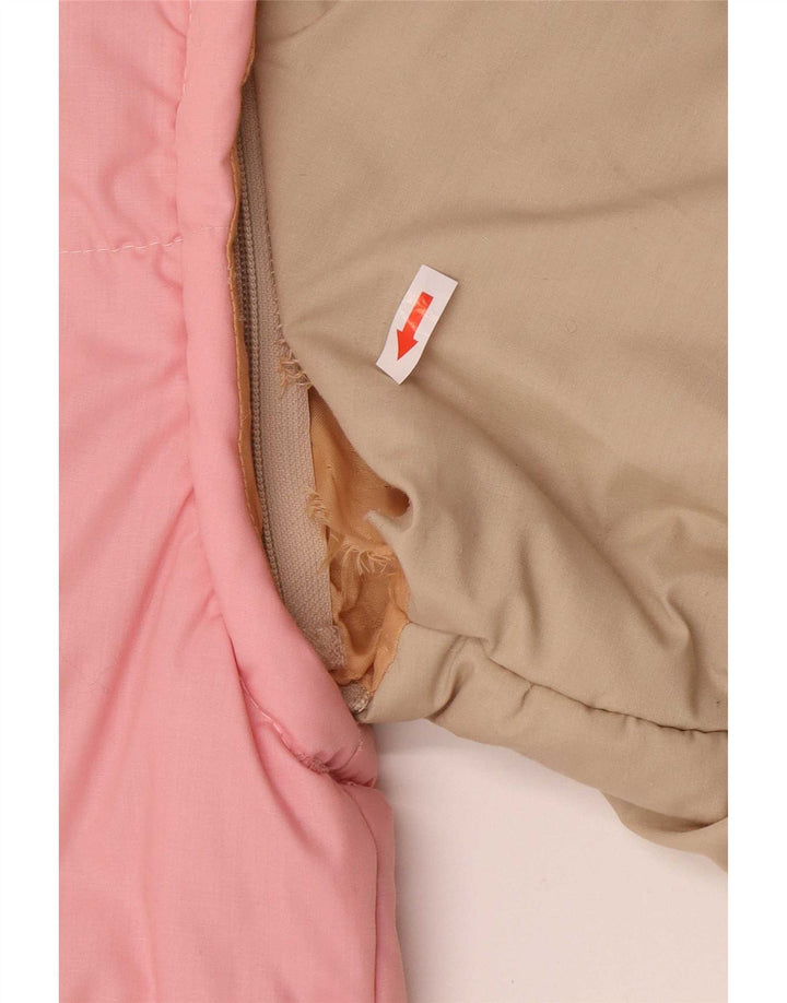 Jaqueta acolchoada masculina vintage IT 48 algodão colorblock rosa médio