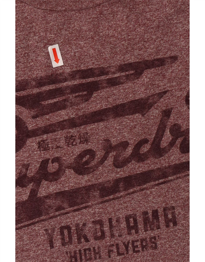 Camiseta feminina Superdry com estampa gráfica grande algodão manchado marrom