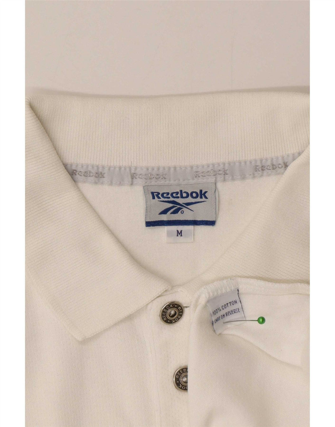 Camisa polo masculina Reebok médio algodão branco
