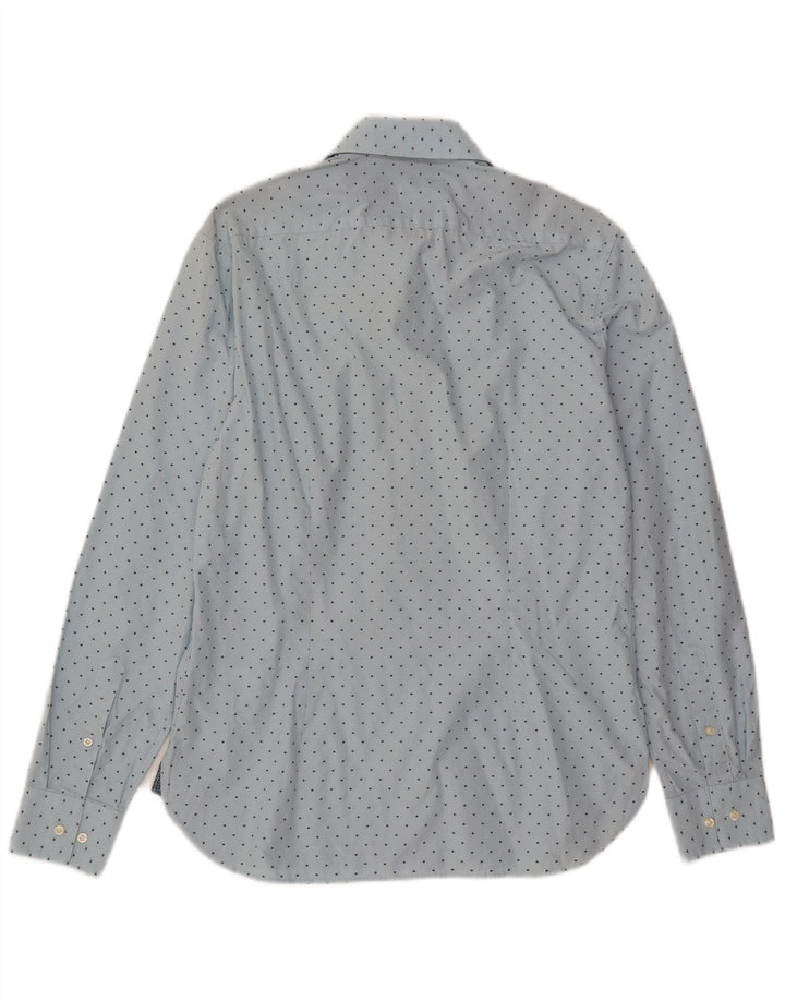 Camisa masculina slim fit TED BAKER tamanho 16 grande algodão com bolinhas azuis