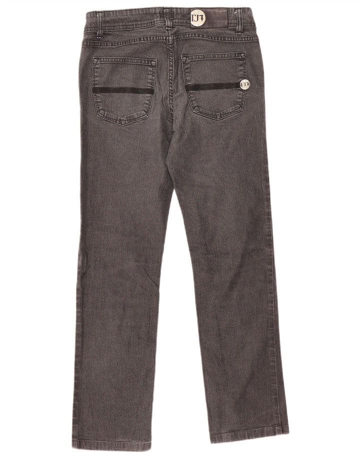 Jeans retos femininos Trussardi W26 L27 algodão cinza