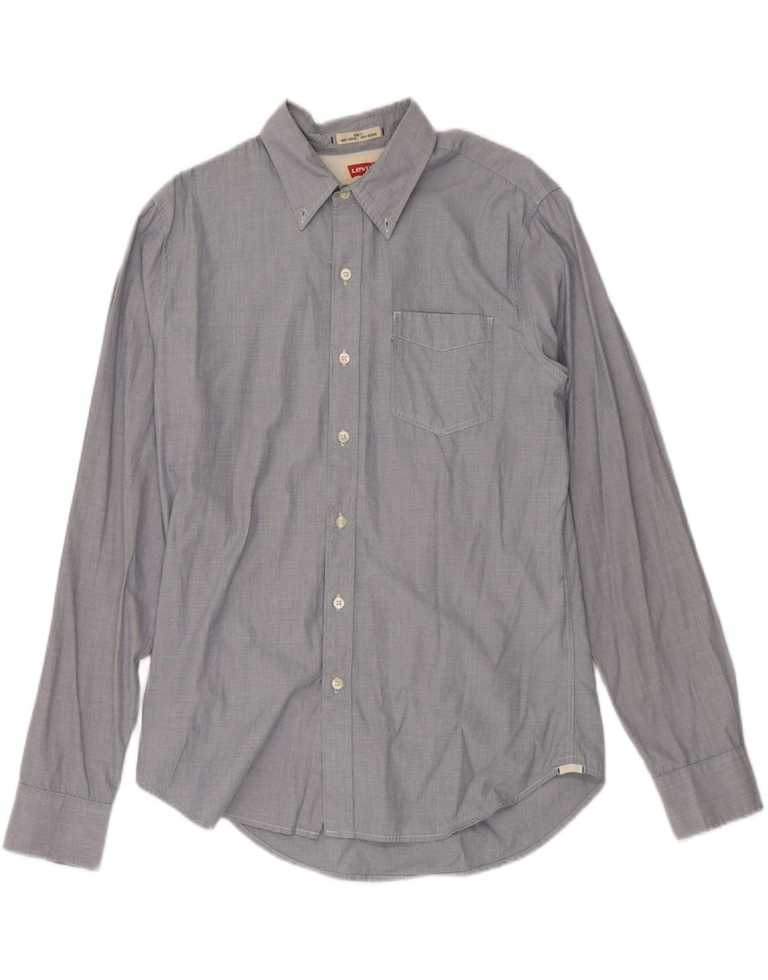 Camisa masculina slim fit LEVI'S de algodão azul médio
