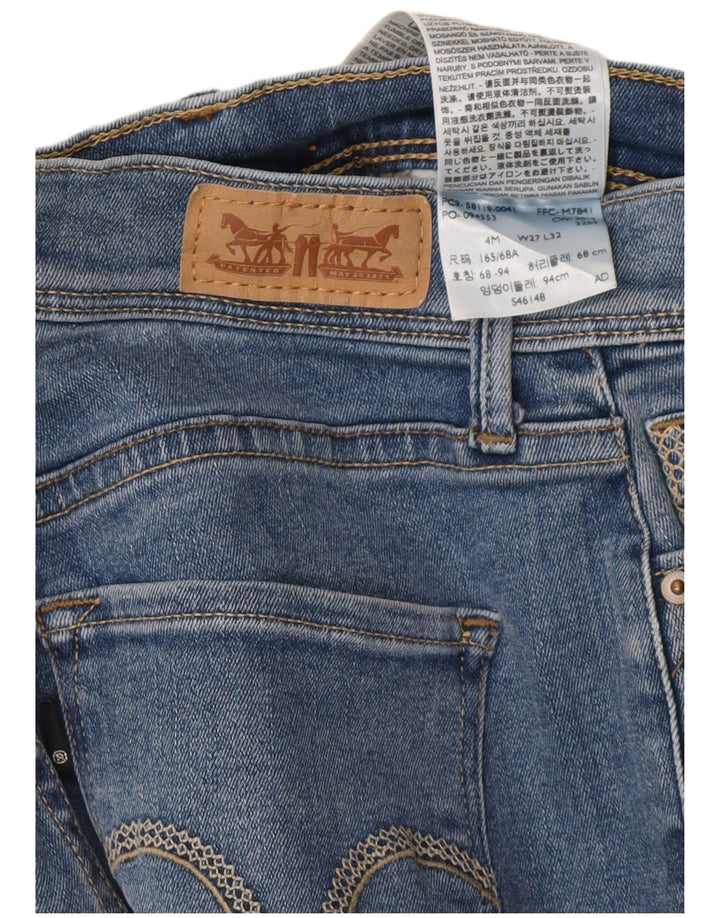 LEVI'S Jeans feminino 512 Straight US 4 pequeno W27 L25 azul