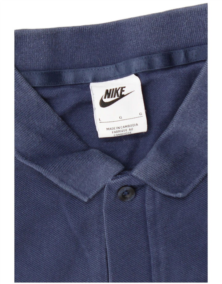 Camisa polo masculina NIKE grande algodão azul marinho