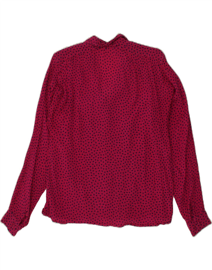 VINTAGE Womens Shirt Blouse UK 18 XL Pink Polka Dot Vintage Vintage and Second-Hand Vintage from Messina Hembry 