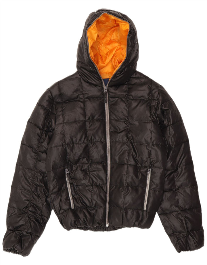 Casaco acolchoado com capuz Zara Boys 13-14 anos XL preto poliéster