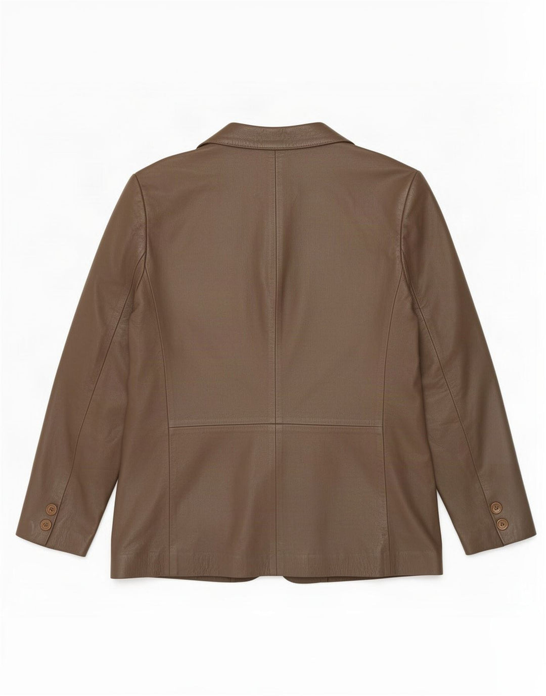 Jaqueta blazer feminina vintage de couro com peito duplo IT 50 XL marrom