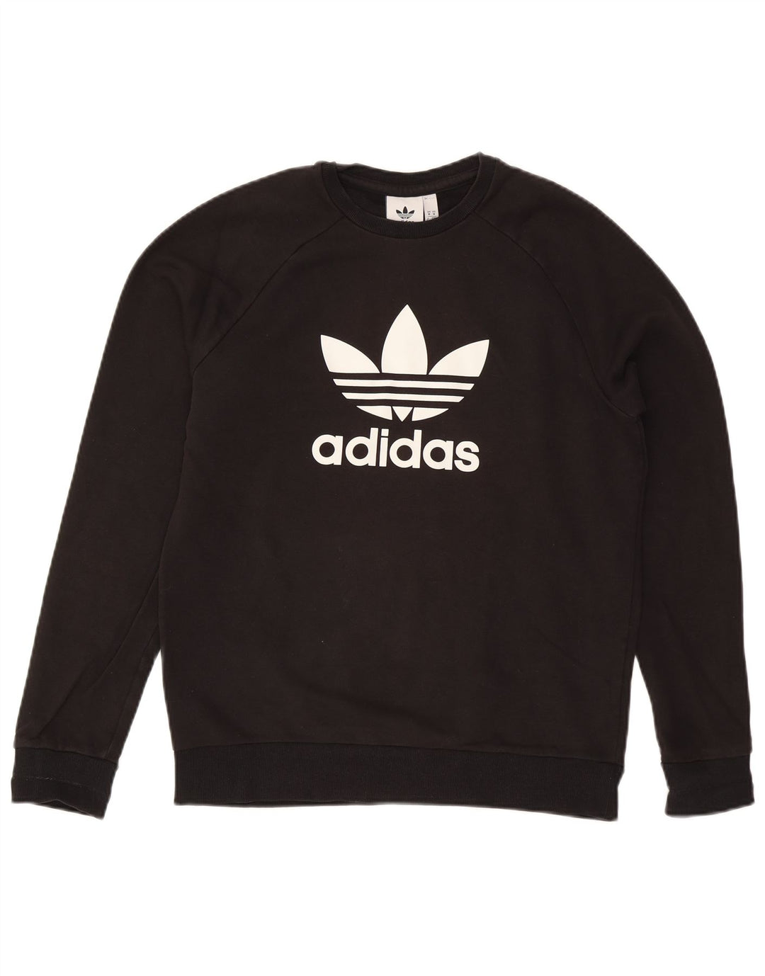 Adidas Mens Graphic Moletom Jumper Médio Algodão Preto