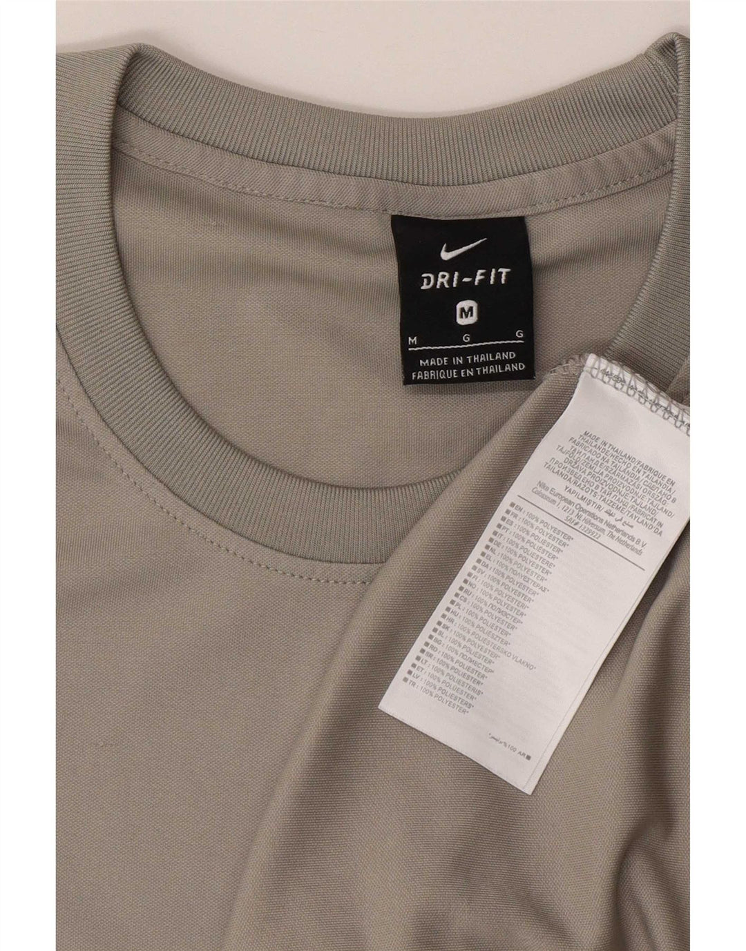 Camiseta Nike Masculina Dri Fit Top Cinza Médio Colourblock Poliéster