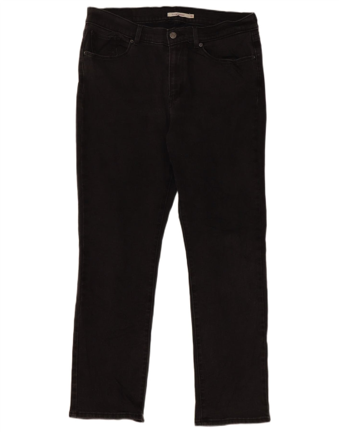 Calça jeans feminina Levi's Classics Classic Fit Straight US 10 Grande W30 L30 Preta
