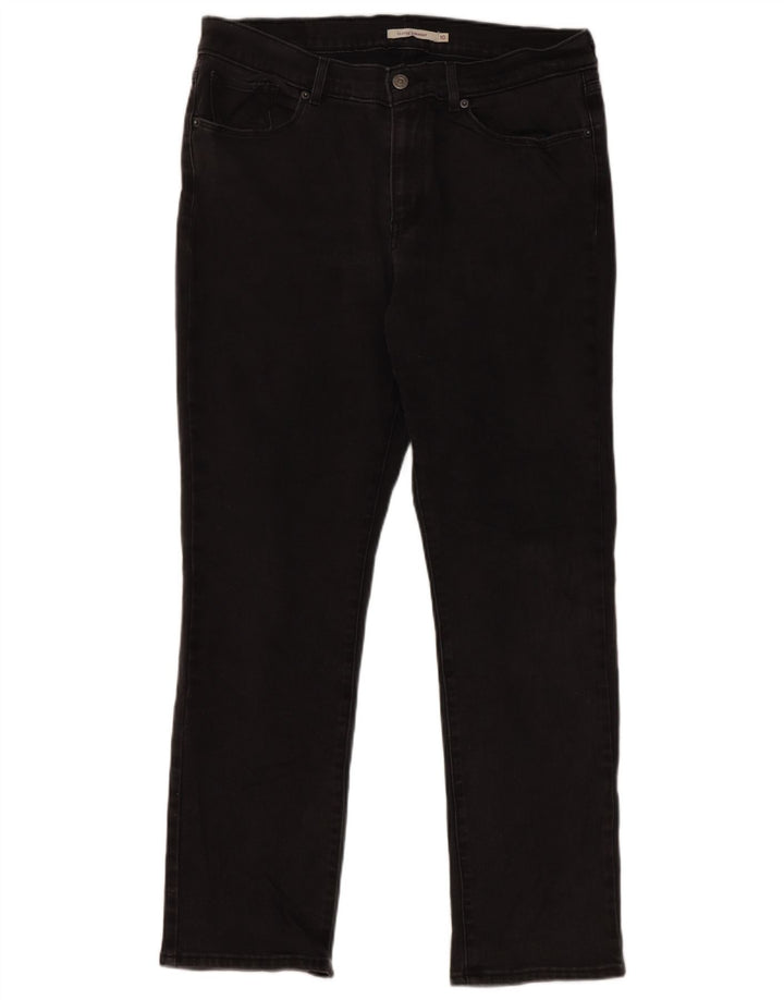 Calça jeans feminina Levi's Classics Classic Fit Straight US 10 Grande W30 L30 Preta