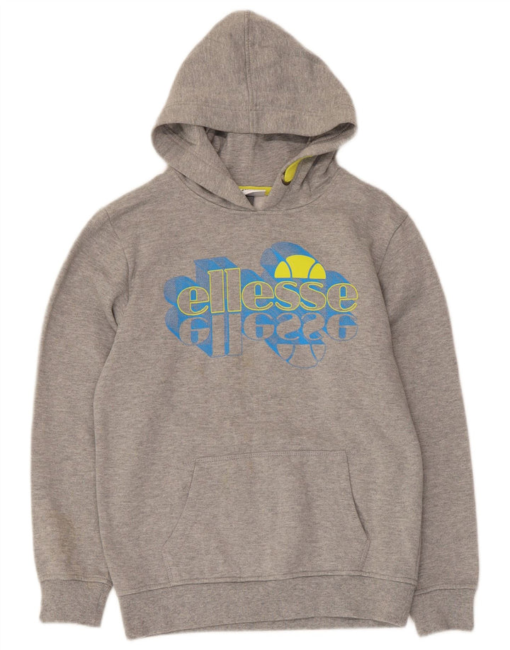 Suéter Ellesse Boys Graphic com capuz 12-13 anos cinza poliéster