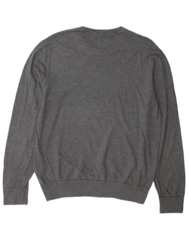 Suéter masculino Gap com gola redonda e algodão cinza grande