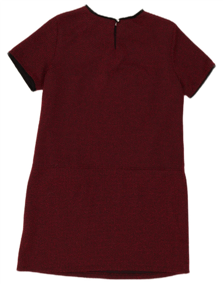 Vestido feminino Wallis UK 14 grande poliéster cor de vinho