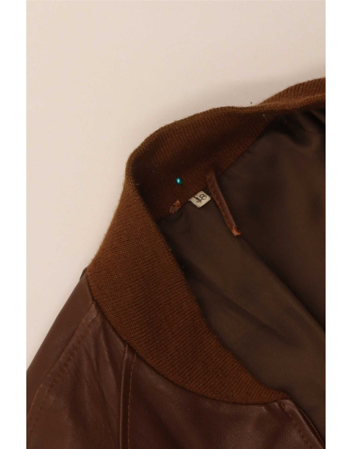 Jaqueta de couro masculina vintage IT 48 marrom médio
