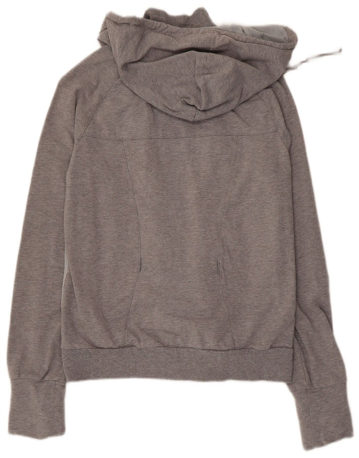 Suéter Puma feminino com capuz e zíper Reino Unido 12 bloco colorido cinza médio