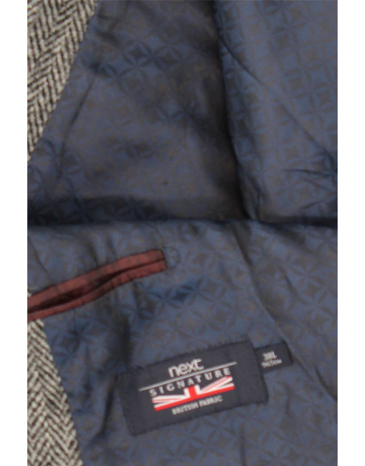 Próximo Jaqueta Blazer Masculina com 2 Botões UK 38 Cinza Médio Chevron