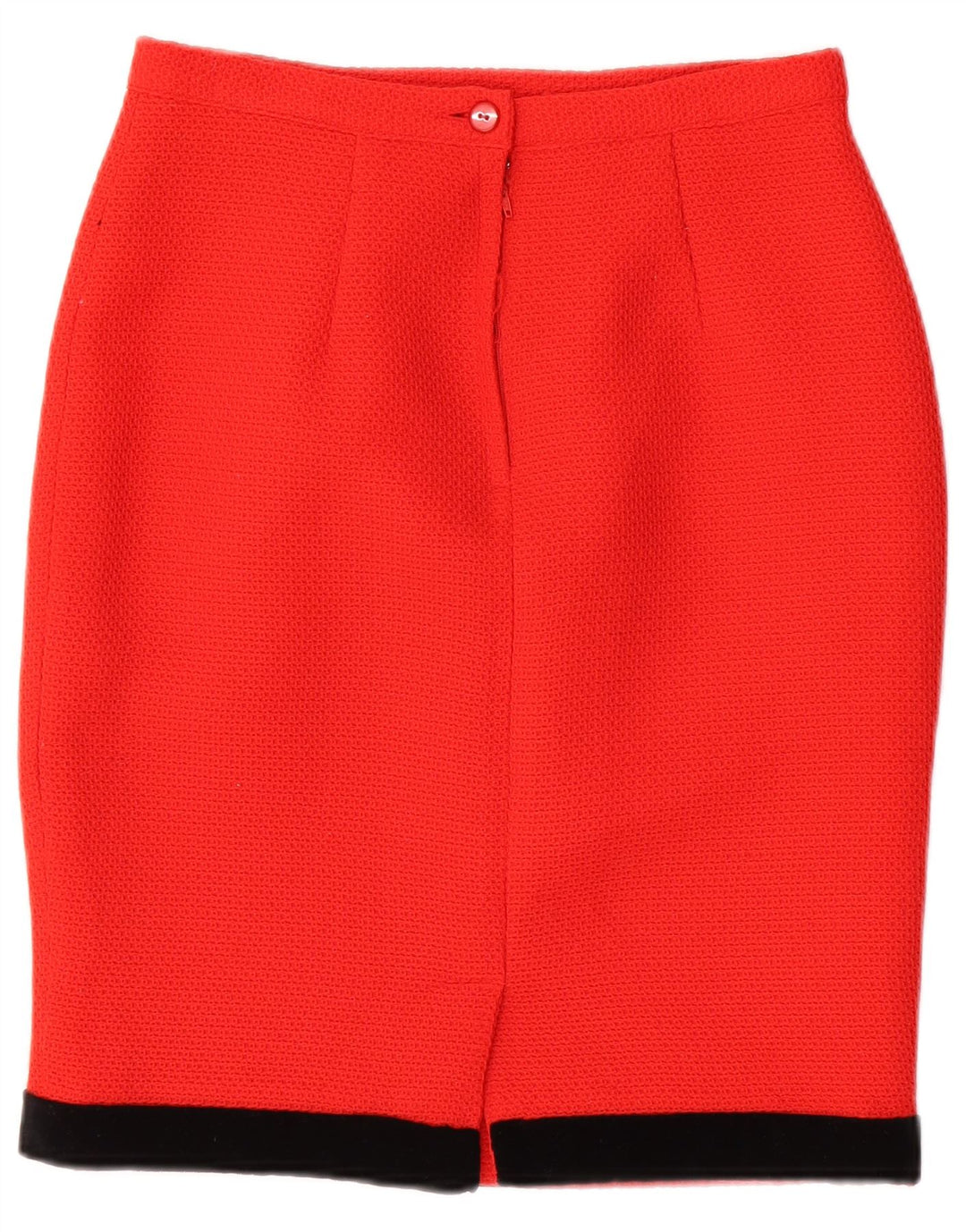 Conjunto de saia feminina VINTAGE de 2 peças IT 44 médio W26 poliéster vermelho