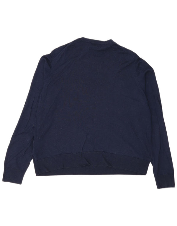 Suéter feminino Marks & Spencer com gola redonda UK 20 2XL azul marinho