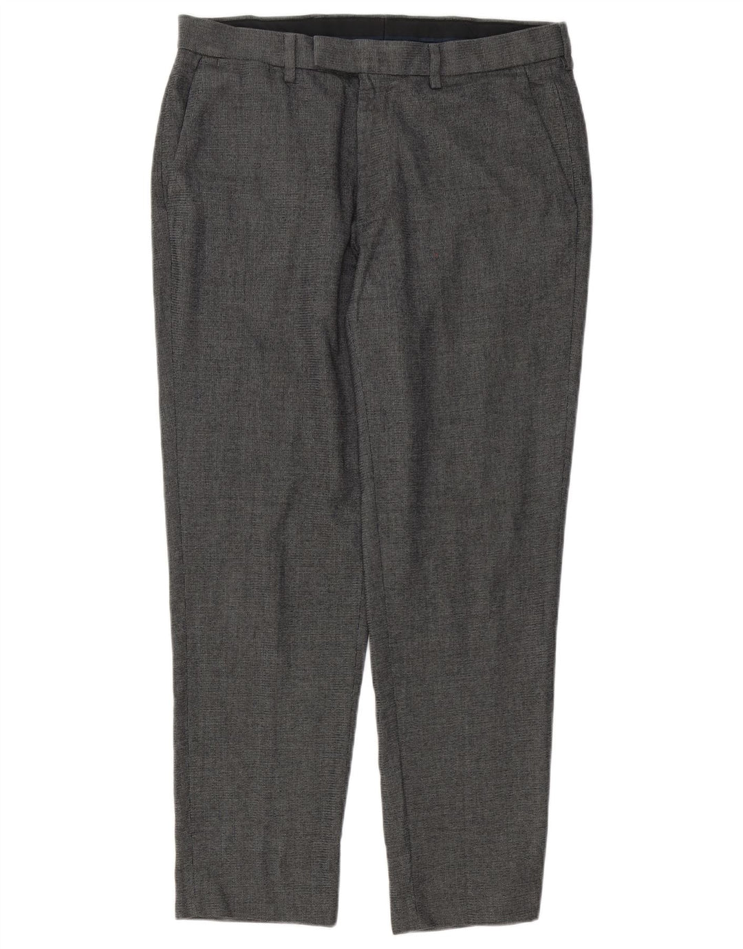 Calça masculina Marks & Spencer sob medida W34 L28 poliéster cinza