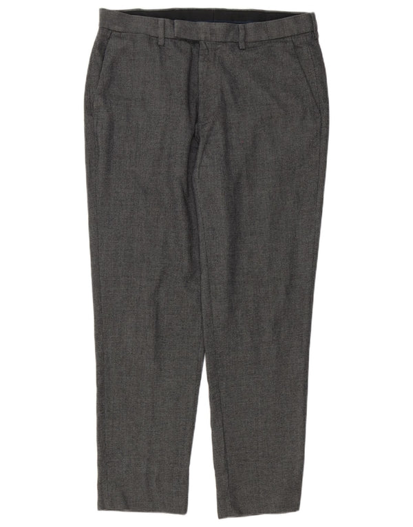 Calça masculina Marks & Spencer sob medida W34 L28 poliéster cinza