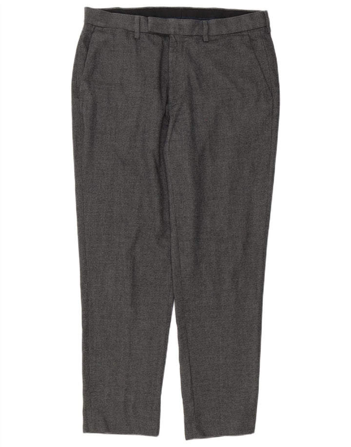 Calça masculina Marks & Spencer sob medida W34 L28 poliéster cinza