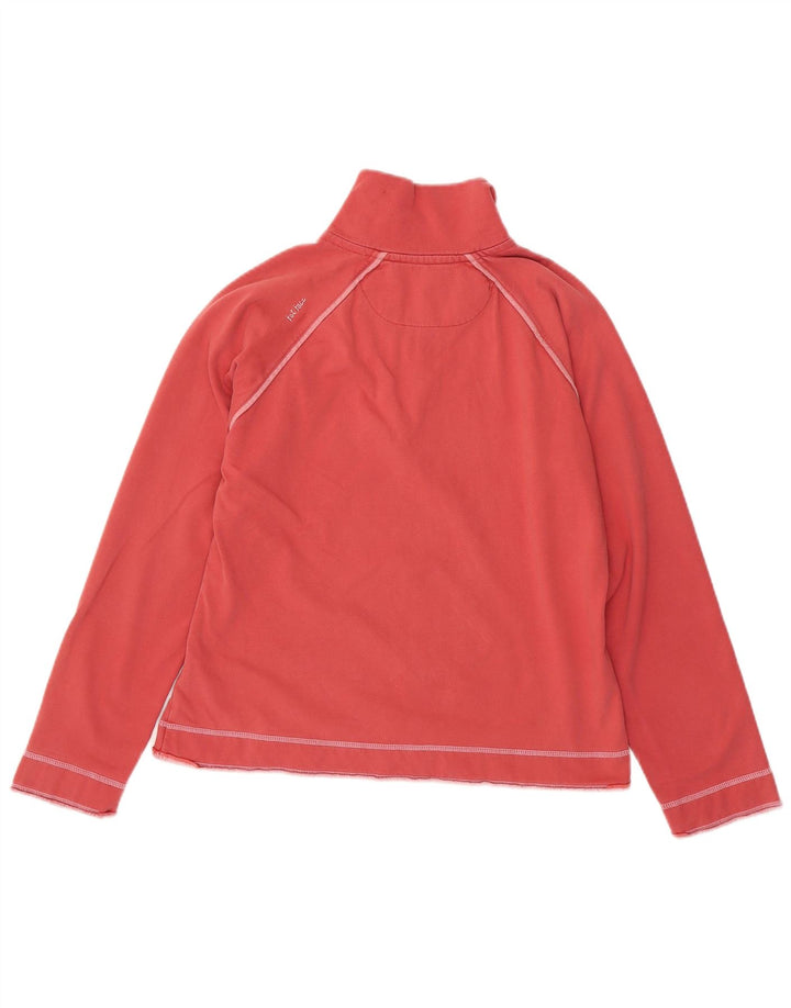 Suéter feminino FAT FACE com gola e zíper gráfico UK 12 rosa médio