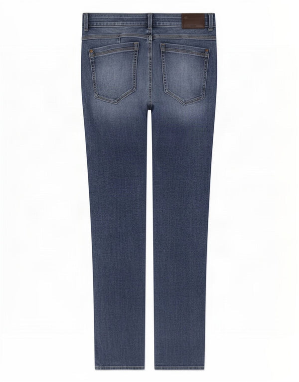 Jeans Marks & Spencer feminino Magic Slim UK 16 grande W32 L27 algodão azul