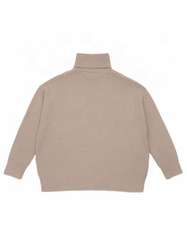 Suéter feminino Zara com gola alta e gola alta, Reino Unido 14, grande, cinza, poliéster