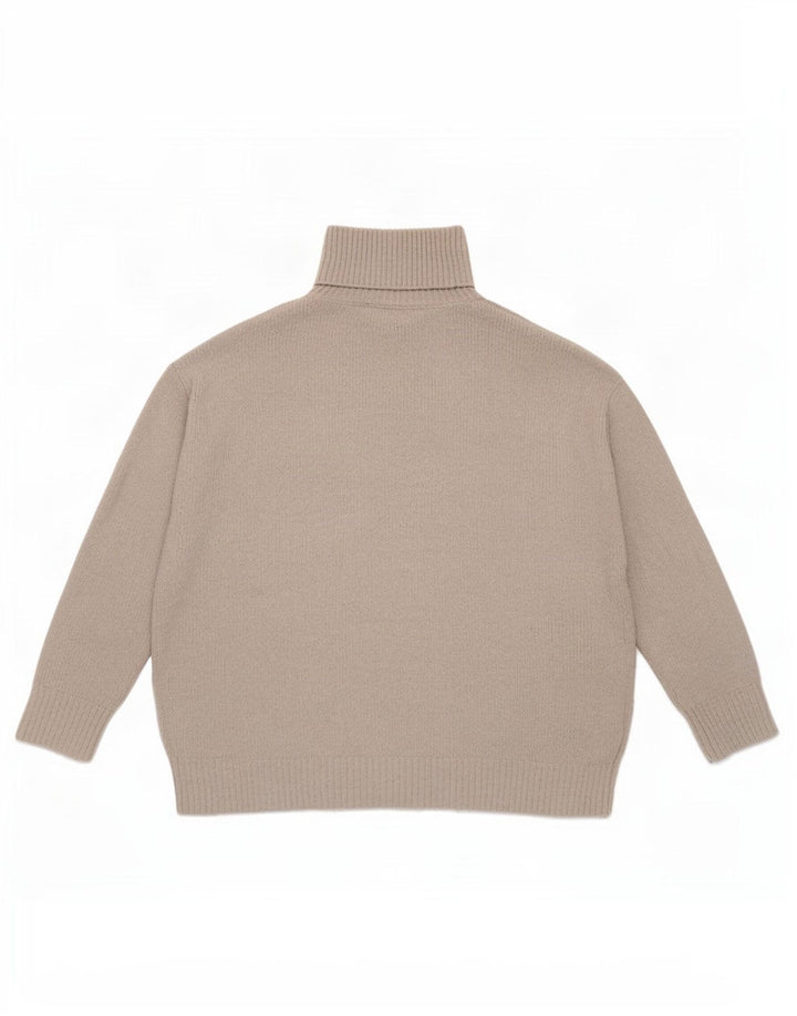 Suéter feminino Zara com gola alta e gola alta, Reino Unido 14, grande, cinza, poliéster