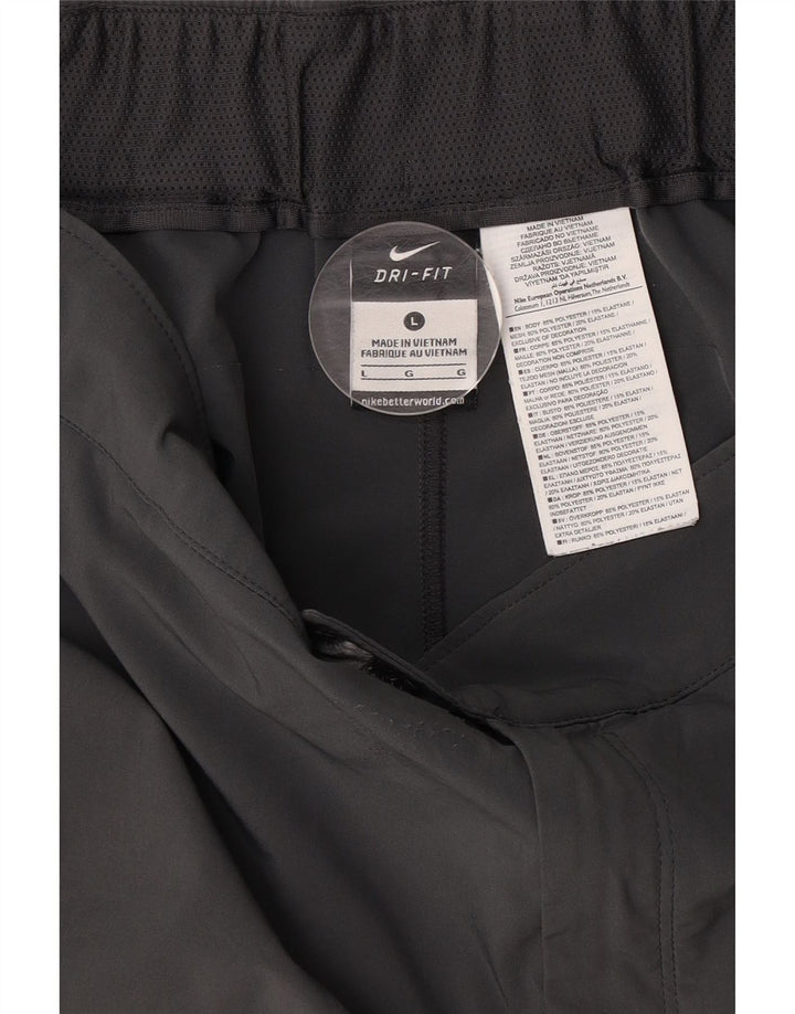 NIKE Masculino Dri Fit Chino Shorts Grande W34 Cinza Poliéster