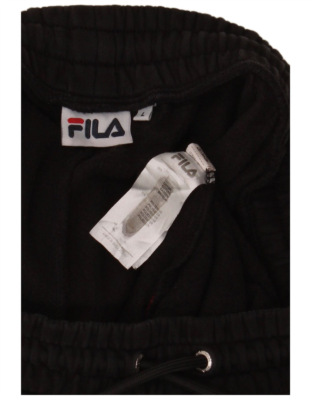 Calça de treino masculina Fila joggers grande algodão preto