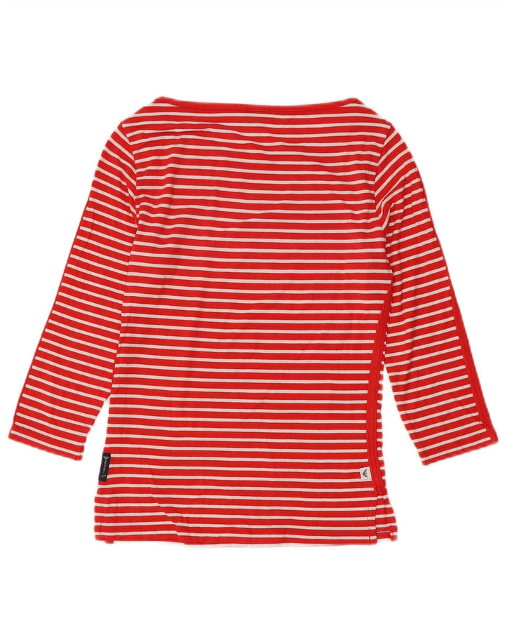 Top feminino Armani Jeans manga 3/4 Reino Unido 10 listrado vermelho pequeno