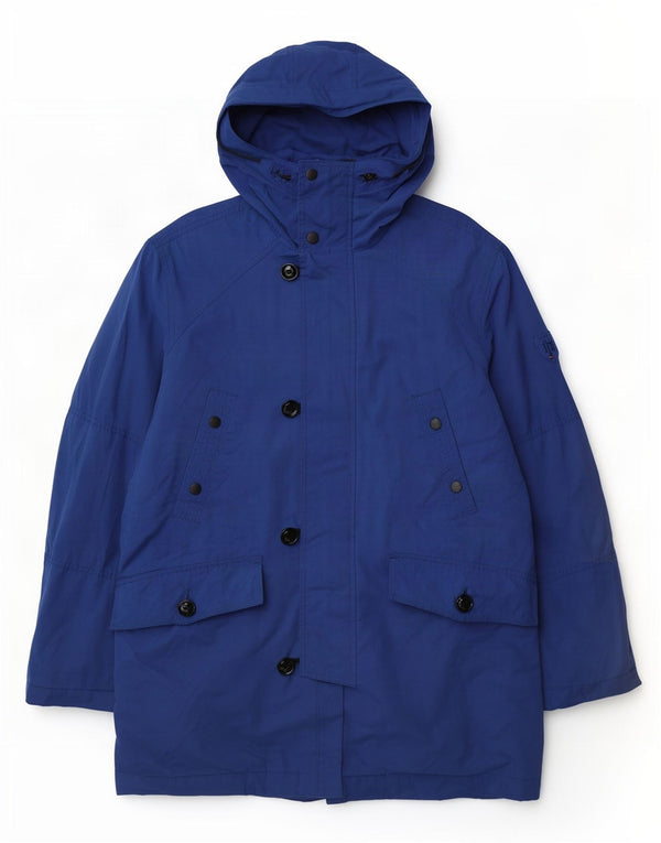 Jaqueta Parka masculina com capuz Tommy Hilfiger Reino Unido 40 grande azul poliéster