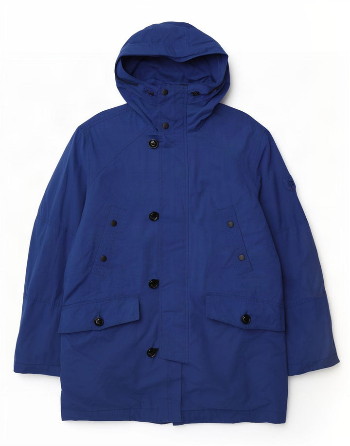 Jaqueta Parka masculina com capuz Tommy Hilfiger Reino Unido 40 grande azul poliéster