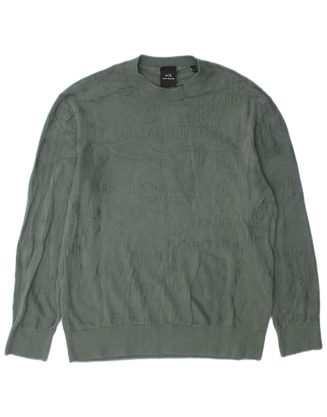 Suéter masculino Armani Exchange com gola redonda e algodão verde pequeno