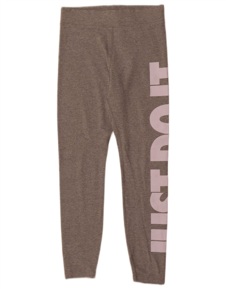 Leggings Nike Femininas Graphic UK 12 Algodão Cinza Médio