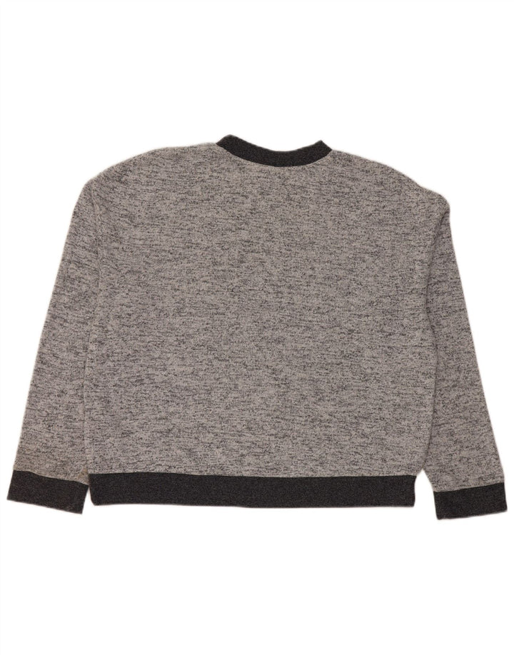Suéter feminino Topshop com gola redonda Reino Unido 12 cinza médio manchado