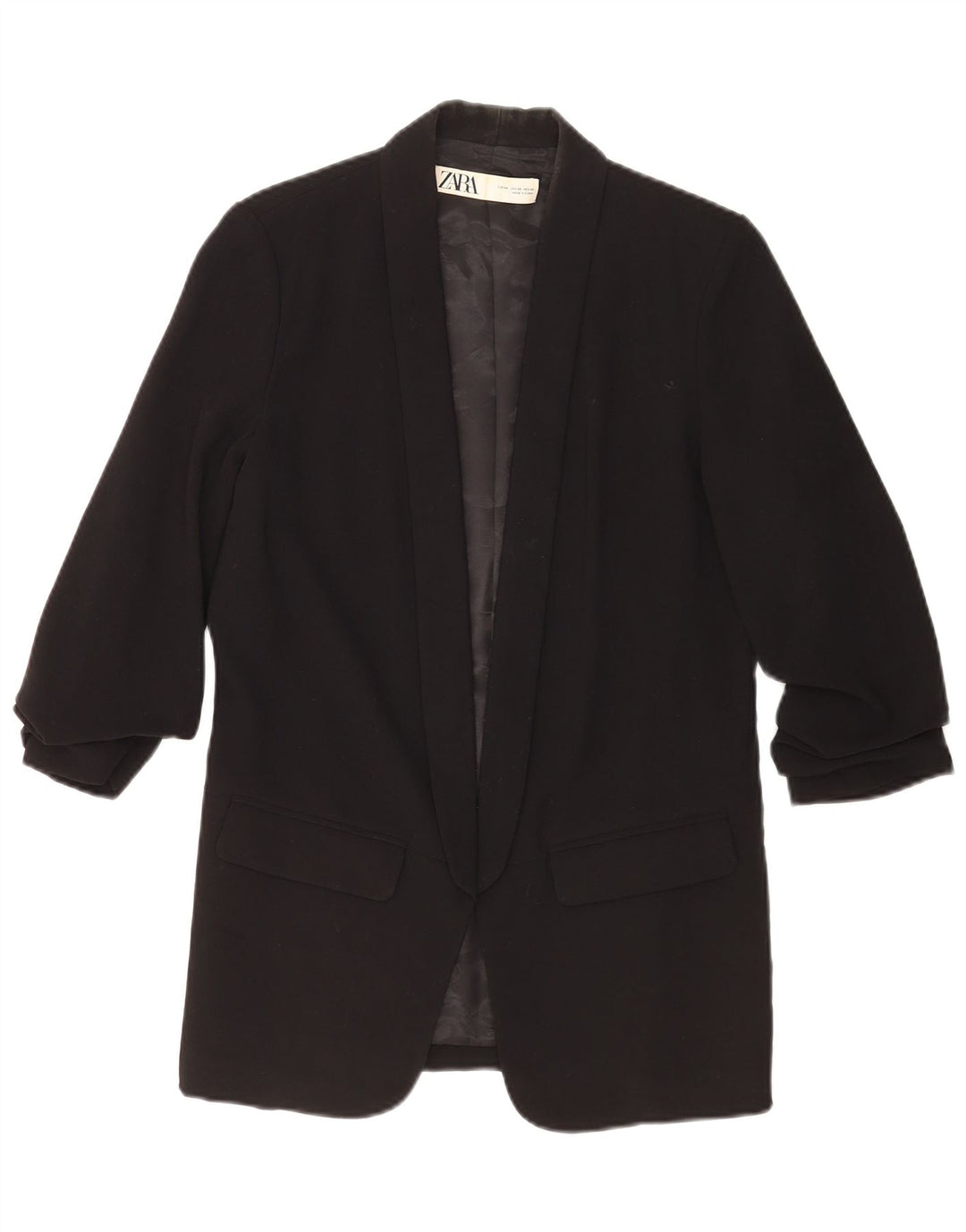 Zara Womens Oversized Blazer Jacket UK 6 XS Poliéster Preto