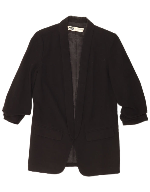 Zara Womens Oversized Blazer Jacket UK 6 XS Poliéster Preto