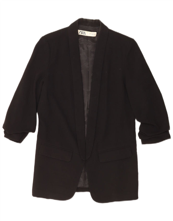 Zara Womens Oversized Blazer Jacket UK 6 XS Poliéster Preto
