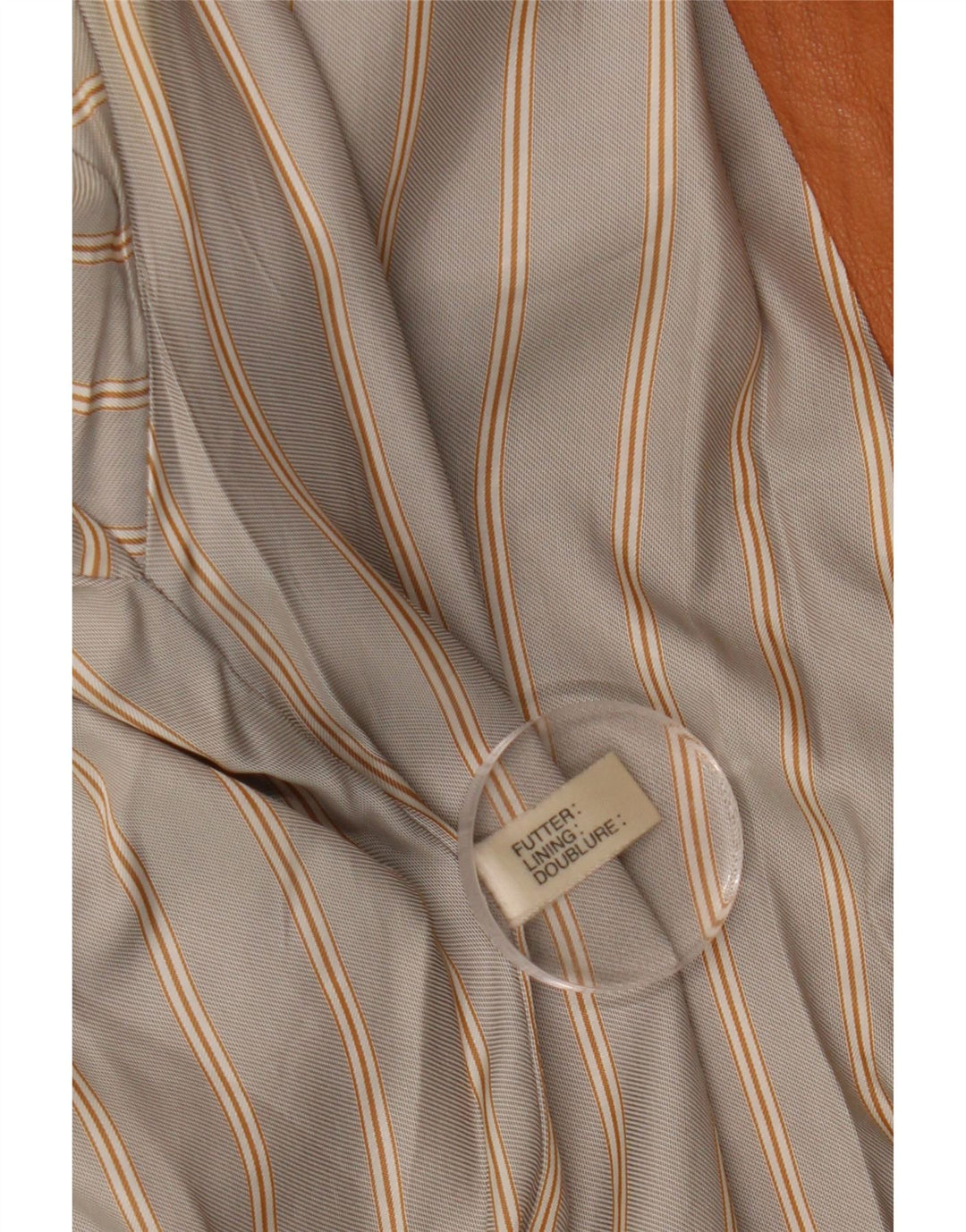 Casaco feminino vintage de couro com peito duplo Reino Unido 14 grande marrom