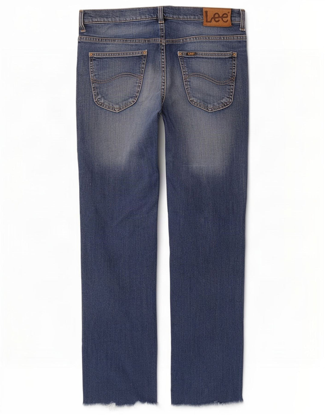 Lee Womens Brooklyn Straight Jeans W36 L30 Azul Algodão