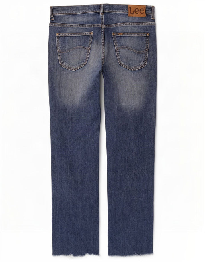 Lee Womens Brooklyn Straight Jeans W36 L30 Azul Algodão