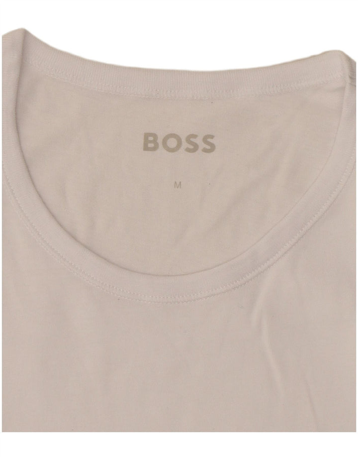 Camiseta masculina Hugo Boss Top médio algodão branco